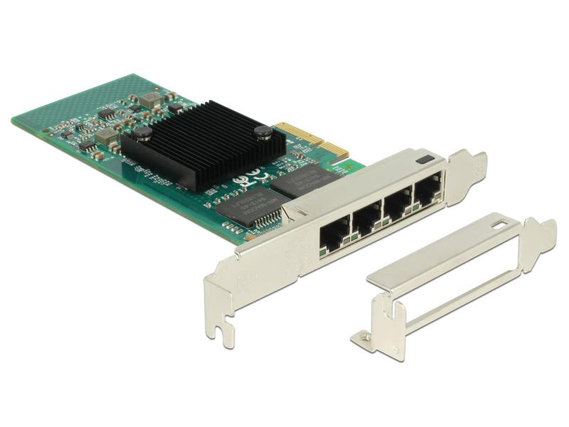 Delock Netzwerkkarte 4x1Gbps, PCI-Express x4, Intel i350 Chipset