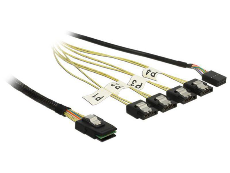 Delock SATA-Kabel 4x SATA-SFF-8087 Reverse Breakout 50 cm