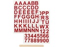 Creativ Company Motivsticker Rub-on Buchstaben &amp; Zahlen Rot, 1 Blatt