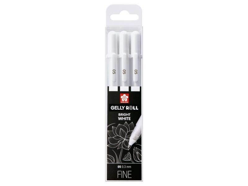 Sakura Gelschreiber Gelly Roll Basic 3er-Set Fein, Weiss