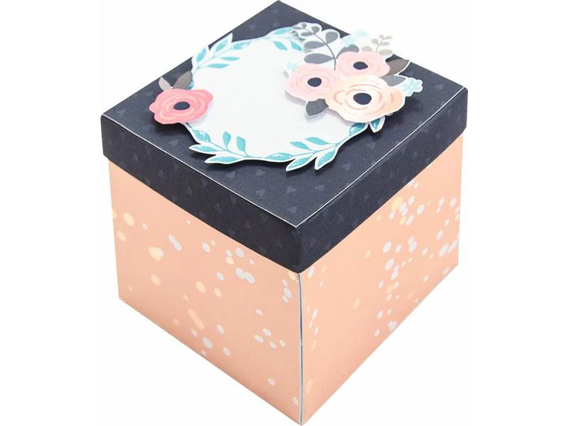 Folia Geschenkbox Romantik Mehrfarbig, 7.50 x 7.50 cm