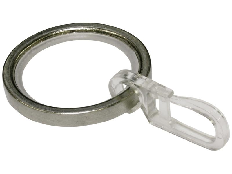Gardinia Vorhangring mit Gleiteinlage Edelstahl, 10 Stück