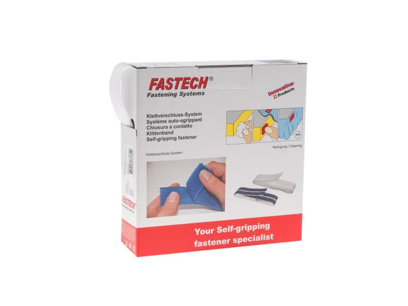 FASTECH Flauschseite Box 25 mm x 10 m selbstklebend, Weiss