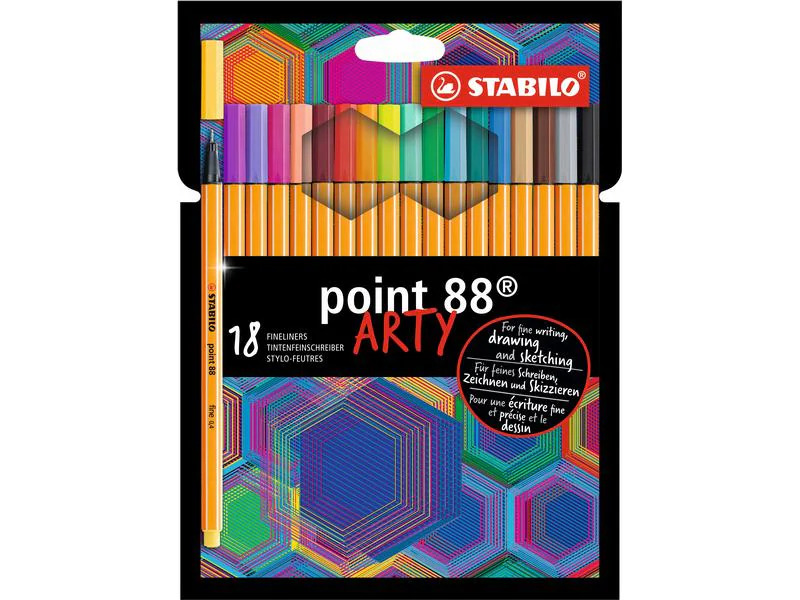 STABILO Fineliner Point 88 Arty Mehrfarbig, 18 Stück
