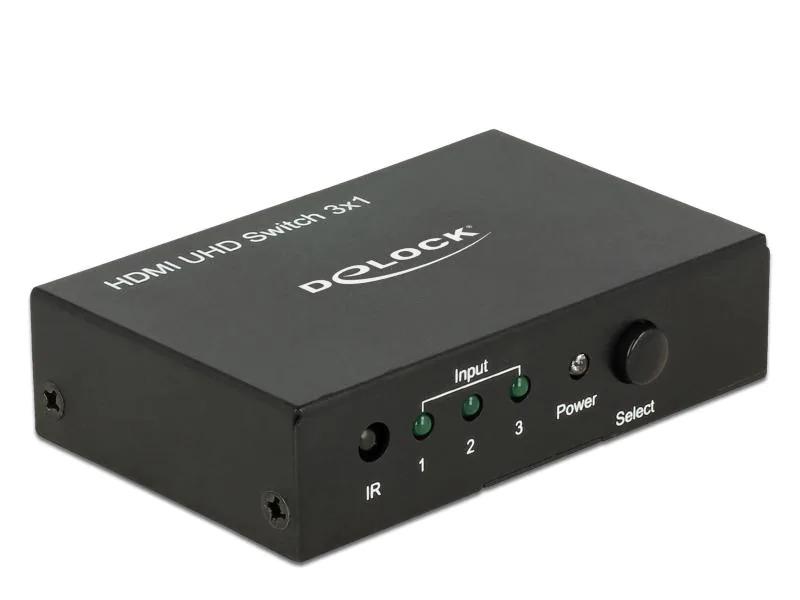 Delock HDMI UHD Switch 3x HDMI in &gt; 1x HDMI out 4K/60Hz