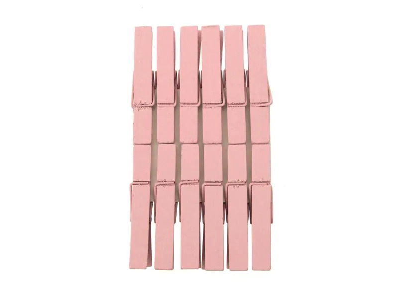 Glorex Holzkleinteile Wäscheklammer, Rosa, 12 Stück