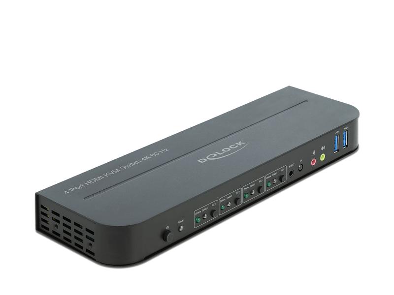 Delock KVM Switch 4 Port HDMI mit USB 3.0 und Audio 4k 60Hz