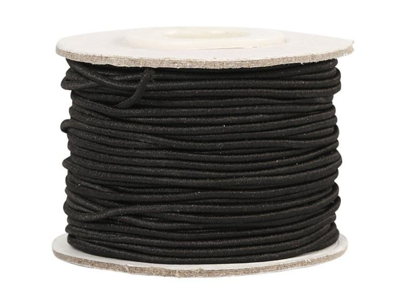 Creativ Company Elastikschnur 1 mm, Schwarz, 25 m