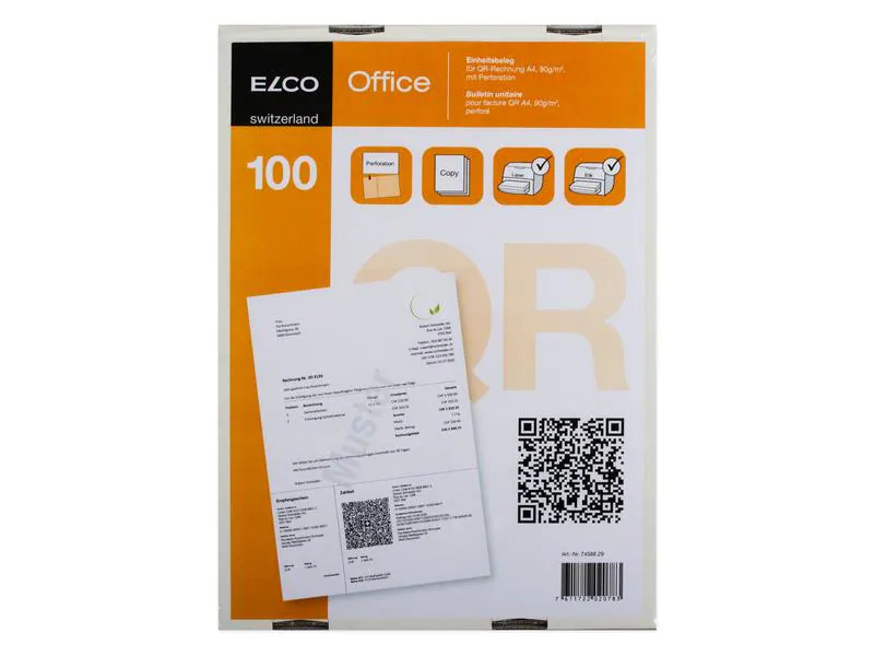 ELCO Rechnungsformular  für QR-Rechnungen, 100 Stück