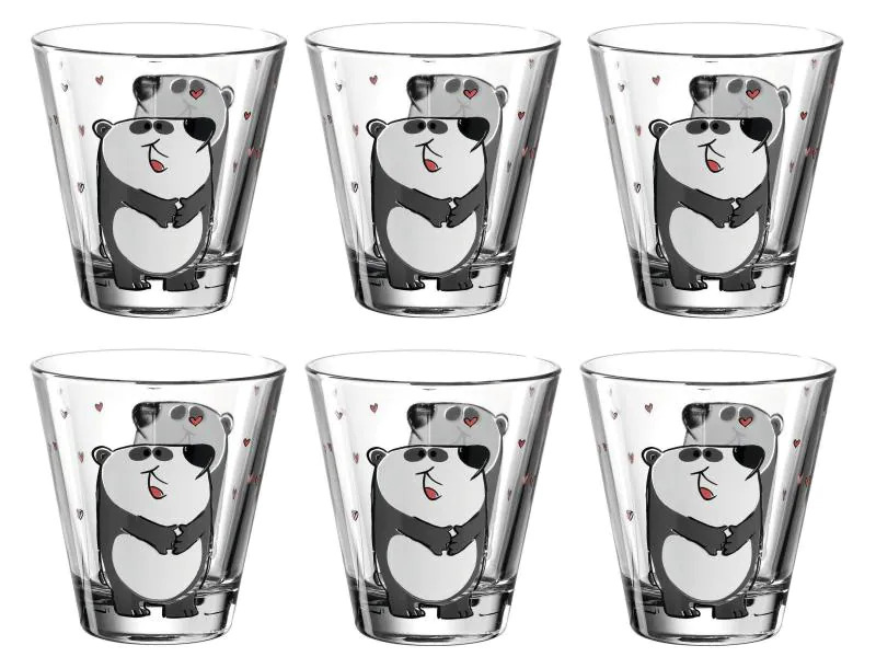 Leonardo Kindertrinkglas Bambini Panda, 6-teilig