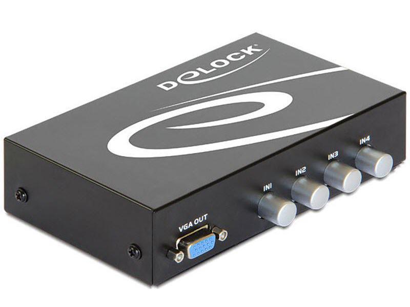 Delock VGA-Switchbox 4 Port mit Audio