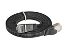 SLIM Slimpatchkabel RJ-45 - RJ-45, Cat 6, STP, 0.1 m, Schwarz