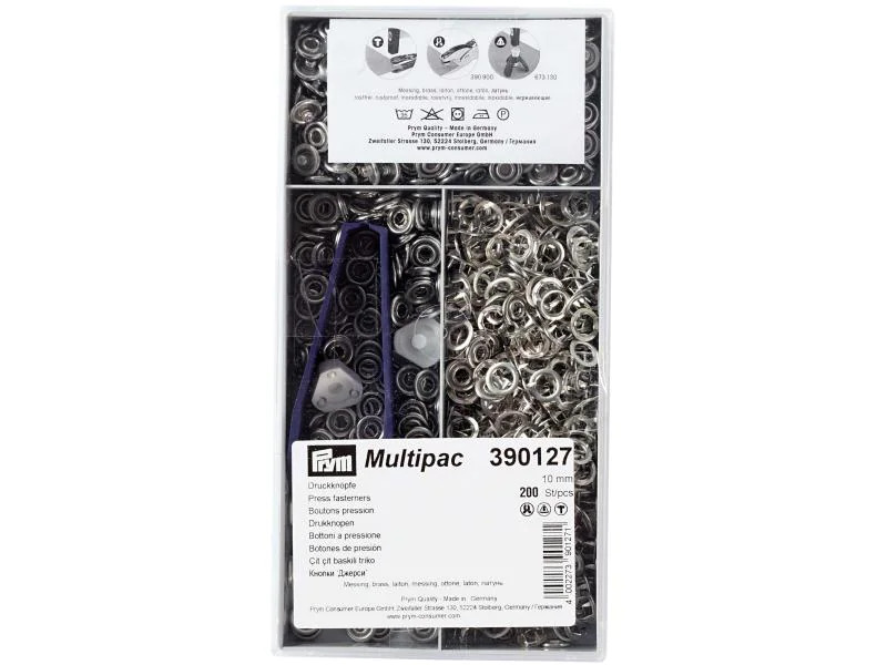 Prym Druckknöpfe Jersey Ring 10 mm, 200 Stück