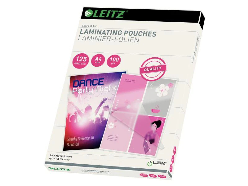 Leitz Laminierfolie A4, 125 µm, 100 Stück, Glänzend