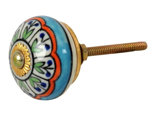 [90099986 1176569] Tranquillo Möbelgriff handgemacht, Ø 4 cm, Mehrfarbig/Gold