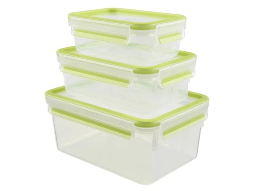 [90100122 454106] Emsa Vorratsbehälter 3 Stück, 3.85 l, Grün/Transparent
