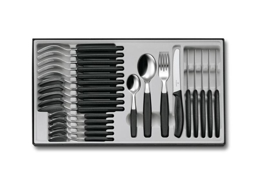 [90100184 566588] Victorinox Besteck-Set Swiss Classic 24-teilig, Schwarz/Silber