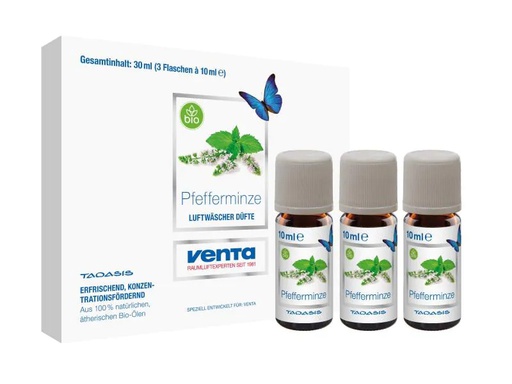 [90100221 885675] Venta Luftwäscher Duftöl Pfefferminze, 3 x 10 ml