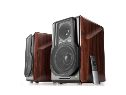 [90100254 1161467] Edifier Regallautsprecher Paar S350DB mit Subwoofer Braun