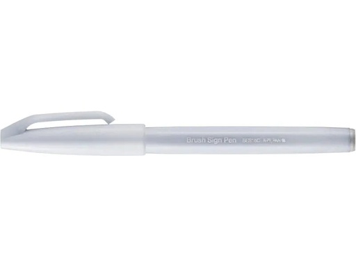 [90101009 1173099] pentel Filzstift Brush Sign Pen 1 Stück, Schneegrau