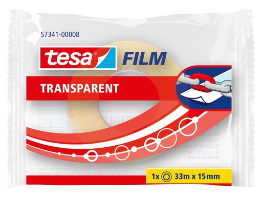 [90101081 540177] tesa Klebeband 15 mm x 33 m, 1 Rolle Transparent