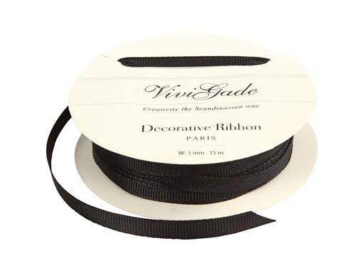 [90101281 1097742] Creativ Company Textilband 6 mm x 15 m, Schwarz