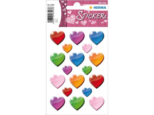[90101663 1161066] Herma Stickers Motivsticker Bunte Herzen 54 Stück Mehrfarbig