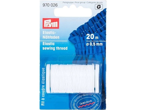 [90101785 1088190] Prym Elastikfaden 0.5 mm x 20 m Weiss