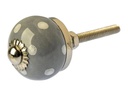 Tranquillo Möbelgriff handgemacht, Ø 2.7 cm, Grau/Silber