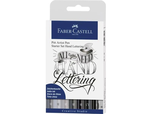 [90101979 656101] Faber-Castell Tuschestift Pitt Artist Pen 8er Set, Starter-Set, Grautöne