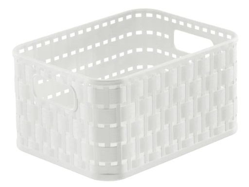 [90102121 513889] Rotho Aufbewahrungskorb Country 18.3 x 13.7 x 9.8 cm, Weiss