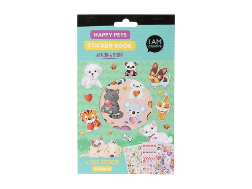 [90102458 1121072] I AM CREATIVE Stickerbuch Pets 6 Seiten
