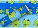 Braun + Company Geschenkpapier Froggy Blau/Grün, 70 cm x 2 m