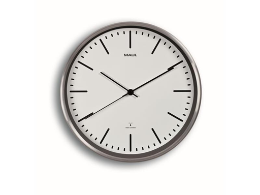 [90103278 609186] Maul Wanduhr MAULfly Ø 30 cm Silber/Weiss