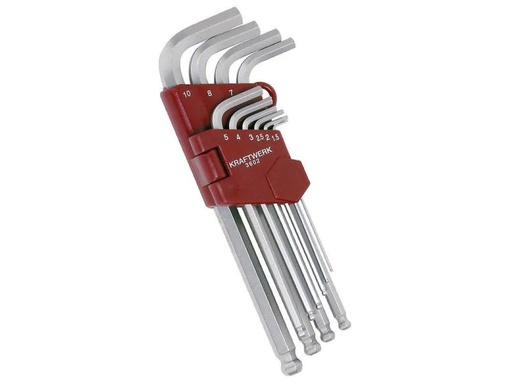 [90103392 263199] Kraftwerk Winkelschlüssel-Set 1.5-10 mm Innensechskant