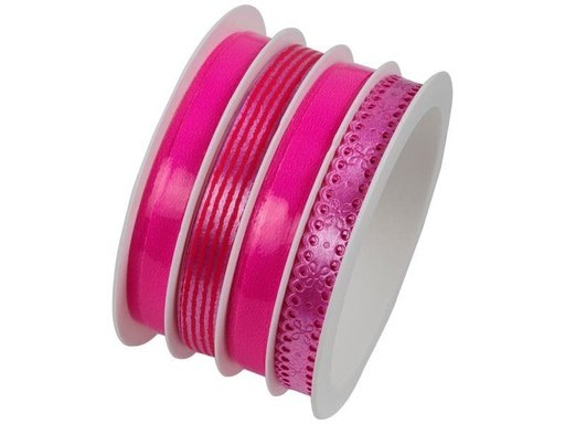 [90103472 1143524] Braun + Company Geschenkband Mix 10 mm x 16 m, Pink