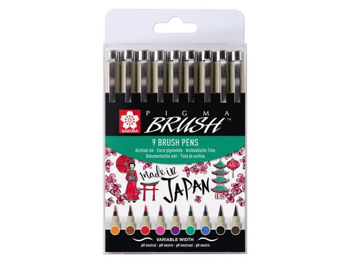 [90103485 1065421] Sakura Brushpen Pigma 9er Set