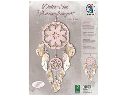[90001014 1097375] URSUS Bastelset Traumfänger, Rose/Gold, 2 Stück