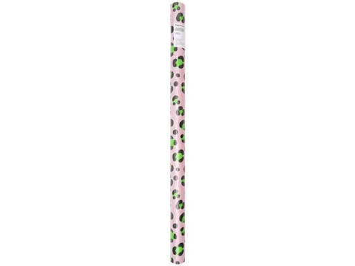 [90104063 1216236] Rico Design Geschenkpapier Leo Rosa/Grün, 70 x 3 m
