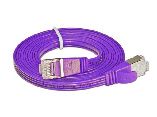 [90104346 314837] SLIM Slimpatchkabel RJ-45 - RJ-45, Cat 6, STP, 0.1 m, Violett