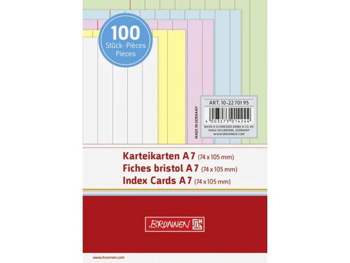 [90104422 686384] Brunnen Karteikarten A7  Liniert