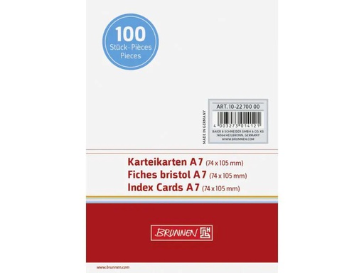 [90104588 686390] Brunnen Karteikarten A7 Blanko