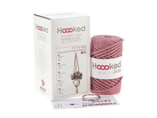 [90104795 1193102] Hoooked Bastelset Makramee Blumenampel Rosa