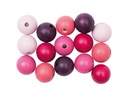 Rico Design Holzperlen Gebohrt 12 mm Pink, 15 Stück
