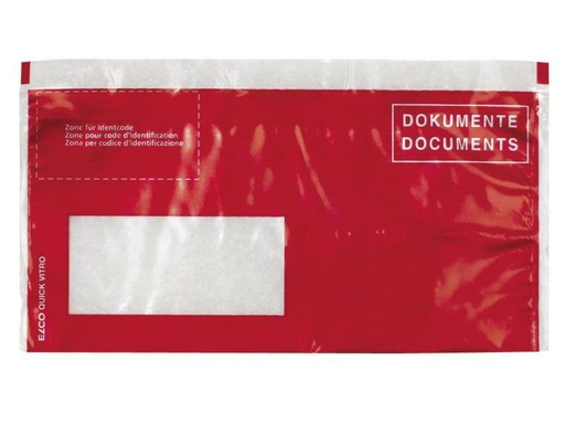 [90105233 205678] ELCO Dokumententasche Quick Vitro C5/6 Fenster links, 250 Stück