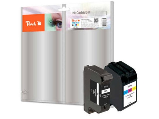 [90105438 599069] Peach Tintenset HP Nr. 15 (C6615D) / Nr. 78 (C6578D)