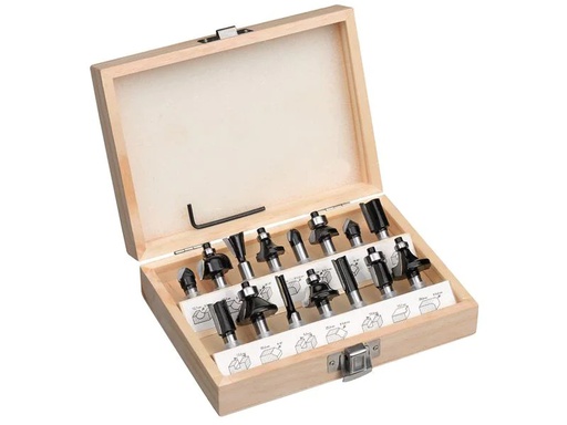 [90105556 1149806] Einhell Fräserset Ø 8 mm 15-teilig