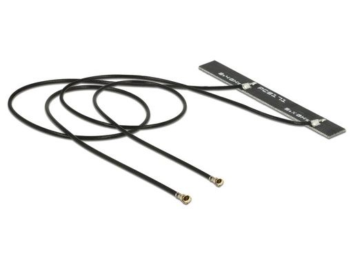 [90105639 873552] Delock WLAN-Antenne 2 x MHF, 250 mm, 5dBi MHF 4L 5 dBi Rundstrahl