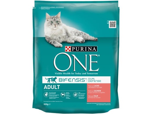 [90105722 589788] Purina ONE Trockenfutter Adult Lachs &amp; Vollkorn, 800 g
