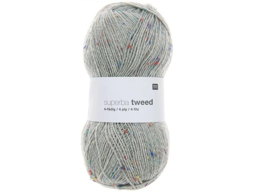 [90105744 1156854] Rico Design Wolle Soft Tweed für Socken 4-fädig, 100 g, Hellgrau